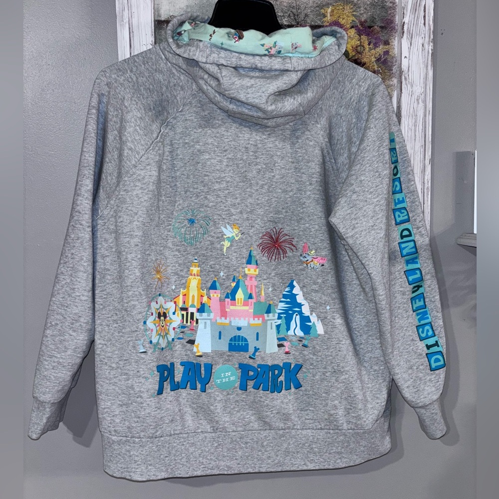 Disney Gray 'Play in the Park' Hooded Sweatshirt with Pastel Castle Graphic